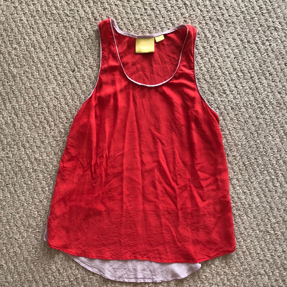 Silk Tank Top w/ Gray Accent